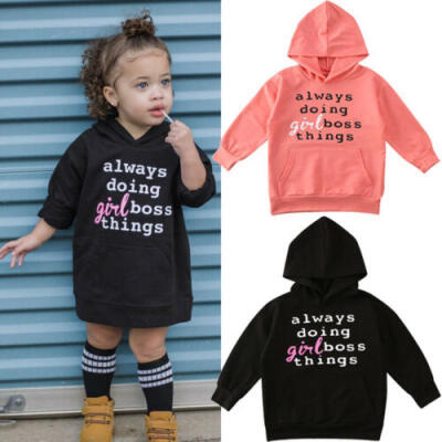 

UK Toddler Baby Girls Letter Printed Hoodie Tops T-shirt Winter Clothes Cotton