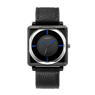 

REBIRTH Square Women Watches Contracted Leather WristWatches Quartz Clock Brown