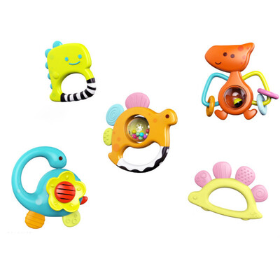 

YIWULADinosaur Baby Rattles Teether Shaker Grab&Spin Rattle Musical Toy Set