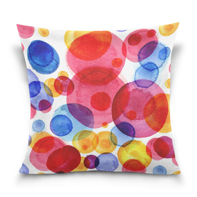 

ALAZA 16 X 16 inch Pillow Case Decorative Cushion Cover Colored Circles Pattern Pillowcase
