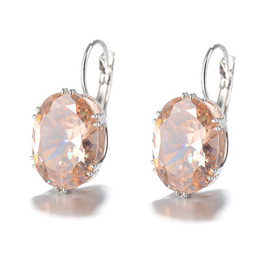 

New European And American Hot Multi-color Inlaid Simple Earrings Jewelry