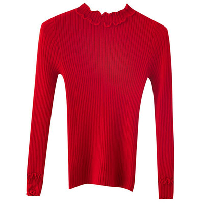 

Women Autumn Winter Knitwear Korean Half High Collar Bottom Turtleneck Plus Size Long-Sleeved Sweater