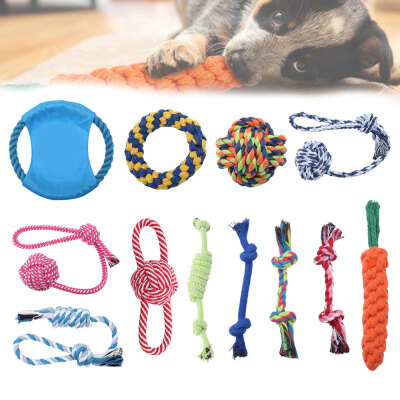 

12pcs Pet Dog Rope Toy Interactive Toy For Large Dog Rope Ball Chew Toy Teeth Cleaning Pet Toy For Small Medium Dogs Pet Products