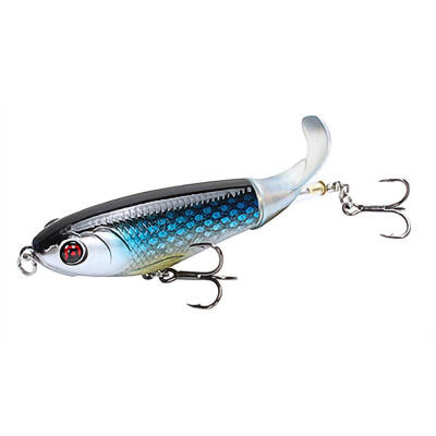 

Fishing Lure Whopper Popper Topwater Artificial Hard Bait 3D Eyes Plopper With Soft Rotating Tail Fishing Tackle