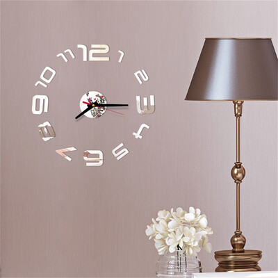 

Gobestart 3D DIY Roman Numbers Acrylic Mirror Wall Sticker Clock Home Decor Mural Decals
