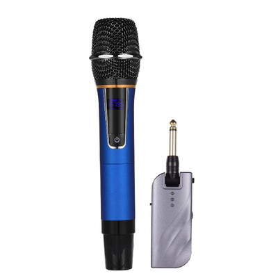 

UHF Dual-Frequency Wireless Microphones Set with 1 Receiver 2 Handheld Microphone for DJ Party Karaoke Business Meeting Live Perfo