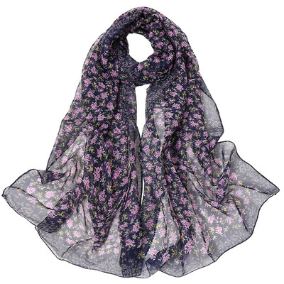 

Gobestart Fashion Women Small Floral Printing Long Soft Wrap Scarf Ladies Shawl Scarves