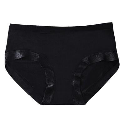 

Cotton Women Panties Solid Color Seamless Ladies Lace Middle Waist Lingerie Sexy Breathable Panties
