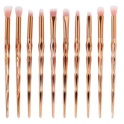 

10pcs Diomand Shape Makeup Brushes Pincel Set Eyes Shadow EyeLiner Concealer Powder Facial Cosmetic Brush Beauty Tool Kit New Hot