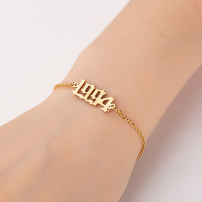

1980-2000 Pendant Charm Bracelets Stainless Steel Chain Jewelry Gifts For Women Men Baby Child Time Past Birthday Gifts