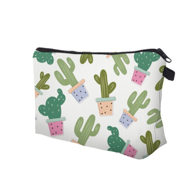 

3D Fresh Cactus Printing Cosmetic Bags Cute Multicolor Pattern Pouchs Organizer Women Makeup Bag Necessaries for Travel