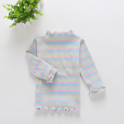 

Autumn Baby Girl Long Sleeve T-Shirts Kids Stripe Printed Tops Tees Casual Blouse