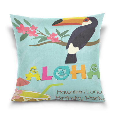 

ALAZA 16 X 16 inch Pillow Case Decorative Cushion Cover Aloha Bird Pattern Pillowcase