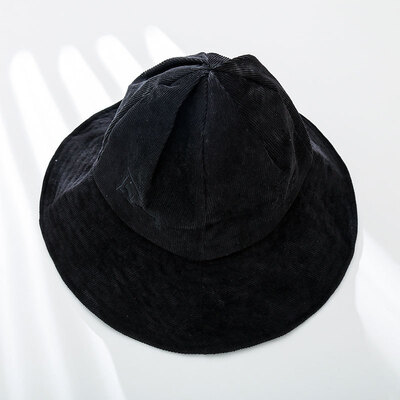 

Korean fisherman hat autumn&winter new solid color corduroy embroidered letter basin hat outdoor Joker ladies hat