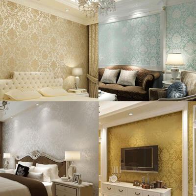 

Wall Paper Wallpaper Roll Damask Non-woven Embossed Textured Bedroom 53cm10m