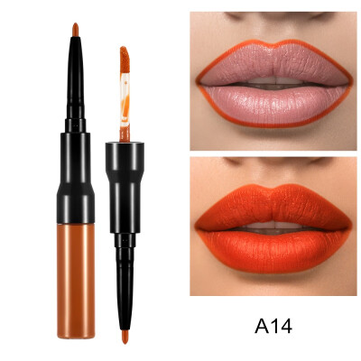 

Double Headed Makeup Lipstick Long Lasting Pigments Waterproof Lip Liner Gloss Matte Liquid Lipstick Pen Nude Makeup Tool