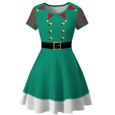 

Tailored Women Snowman Christmas Red 1950s Notes Print Vintage Costume Swing Party Dress