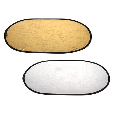 

236 354"60 90cm Handhold Multi Collapsible Portable Ellipse Light Reflector for Photography 2in1 Gold&Silver