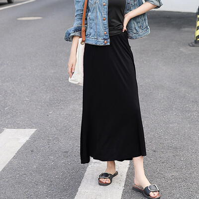 

Women Autumn Winter Long Skirt Vintage Solid Color Maxi High Waist Elegant Solid Color Casual Loose Plus Size Skirts