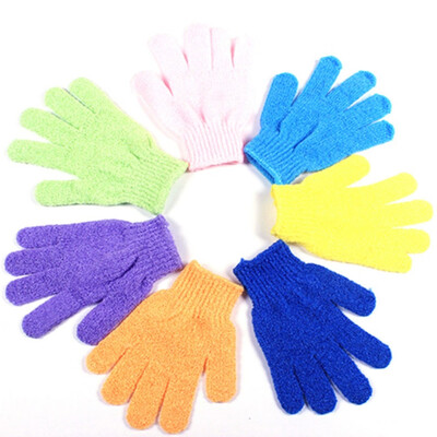 

1 Pair 5 Finger Bath Gloves Peeling Exfoliating Mitt Glove For Bath Shower Scrubs Away Dead Skin Cells Improve Blood Circulation