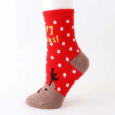

Womens Socks Warm Christmas Cotton Socks Cosy Female Cute Snowman Gingerbread Reindeer Bear Man Printed Hosiery