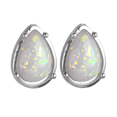 

Fire Opal White Gold Color Earrings Fashion Wedding Jewelry Fantastic Anniversary Jewelry For Women