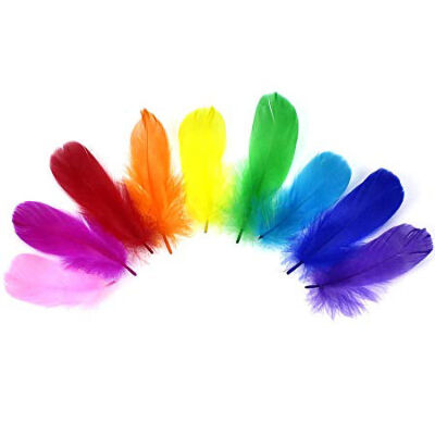 

100PCs Dyed Colorful Goose Feather No Fade Natural Feather DIY Craft Wedding Home Party Decorations High Quality Random Colors