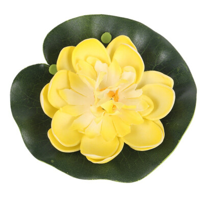 

5PCS Artificial Lotus Water Lily Floating Flowers with Leaves for Home Garden Pond Aquarium Wedding Holiday Party Garden Decor