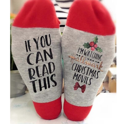 

1Pair Christmas Personalised Socks Letter Printed Socks Funny Socks