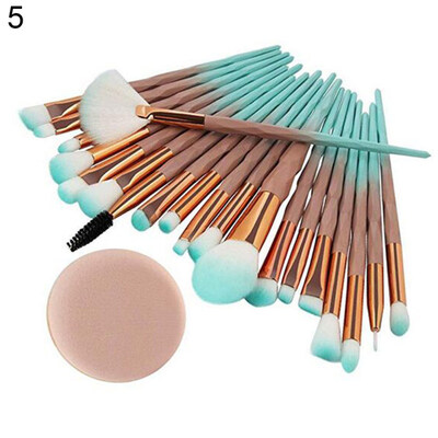 

20Pcs Color Block Makeup Brushes Loose Powder Blush Foundation Cosmetics Tools