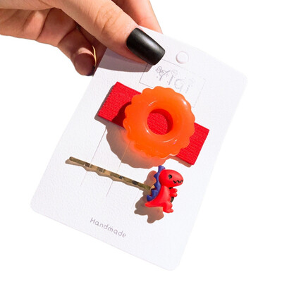 

Girls Hair Pin Childrens Girls Baby Word Clip Candy Jelly Color Donut Fabric Plastic Casual Cute Hairpin Hair Accessories