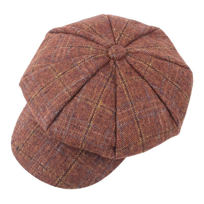 

6 Colors Men Retro Striped Newsboy Hat Beret Peaked Cap Visor Octagonal Caps Artistic Gatsby Cap