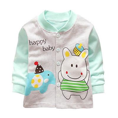 

Autumn Baby Coats Boys Girls Jacket Outerwear Kids Stripe Cartoon Print Casual Cotton Outerwear For Children