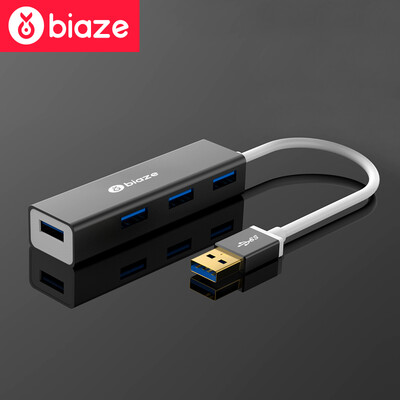 

BIAZE USB Splitter 30 Interface 1 meter high speed 4 port HUB expander Notebook Tablet PC Universal one drag four hub HUB4 - metal gray
