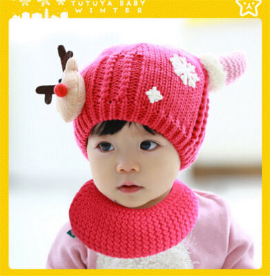 

Christmas Baby Beanie For Boys Girls Cap Cotton Hat Children Deer Print Hats Hot