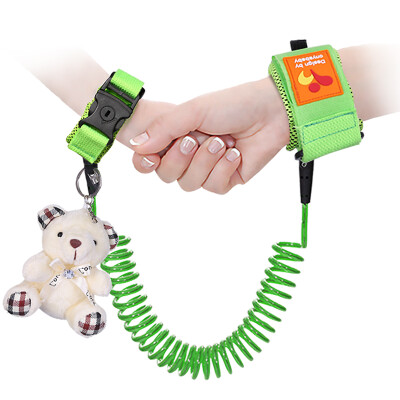 

ONYA with key lock child anti-lost with traction rope child anti-lost lost bracelet built-in wire pull constant F018B-25 m grass green