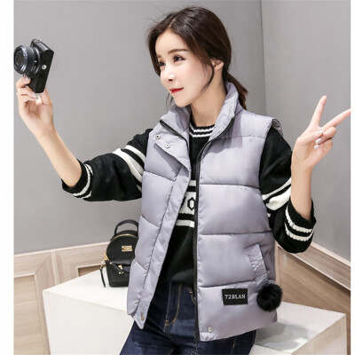 

2017 new feather cotton vest female autumn and winter Korean version of the short section of women's students bread suits vest coa