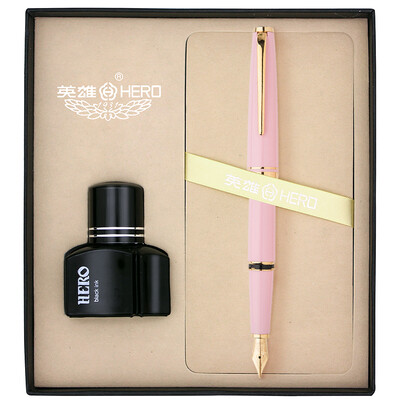 

Hero HERO 981 Pink Gold Clip Gold Pen Ink Gift Set