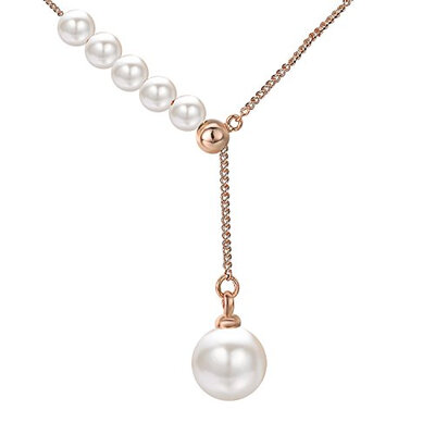 

Yoursfs Lmitation Pearl Clavicle Necklace for Women Chain Pearl Necklace in Chic Y Shaped Design