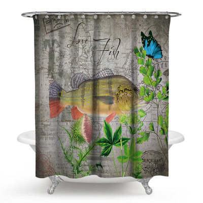 

Colorful Fishes Polyester Fabric Bathroom Shower Curtain Set