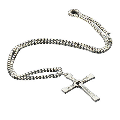 

Vanker Men's Vintage Silver Long Neck Chain Cross Design Pendant Necklace Decor