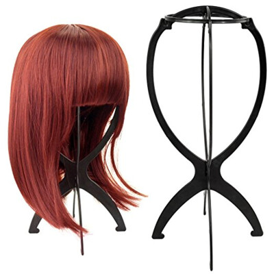 

1 PcsLot Black Wig Stand Wig Display Head Holder Folding Adjustable Hat Stand Display