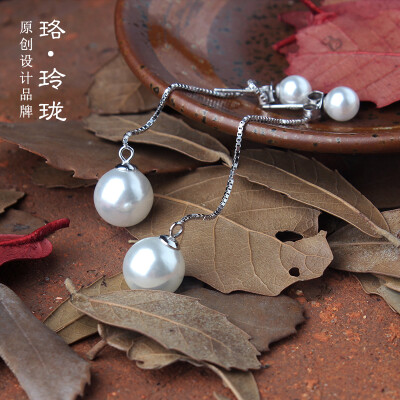 

Luo Linglong s925 sterling silver pearl necklace anti-allergic simple temperament personality fresh retro handmade original gifts