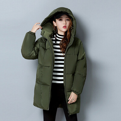 

City plus CITYPLUS 2017 winter new style women women casual thickening bread clothes cotton clothing large yards wild long paragraph down jacket cotton CWMF179757 black