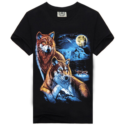 

Mens Black 3D Graphics Printed Rock Skull Pattern Short Sleeve T-Shirt Top Tee Shirt M-XXXLWolf Couple