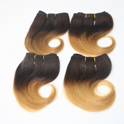 

New Hot Shelling Brazilian Hair 6 Inch 4PcsLot Body Wave Hair Ombre Color 100 Human Hair Extensions