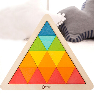 

Germany to the canyon Classic world children enlightenment puzzle toys triangular puzzle tangram building block spelling insert children's early childhood educational toys 3729