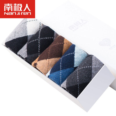 

Antarctic socks male socks rabbit wool socks warm socks thick men's socks in the tube socks 5 pairs of mixed suit N8F5X male models are square