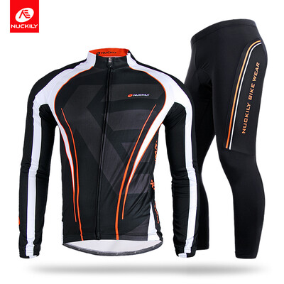 

NUCKILY Winter Custom Fit Bike Jersey Men's Fleece Cycling Clothing Sets