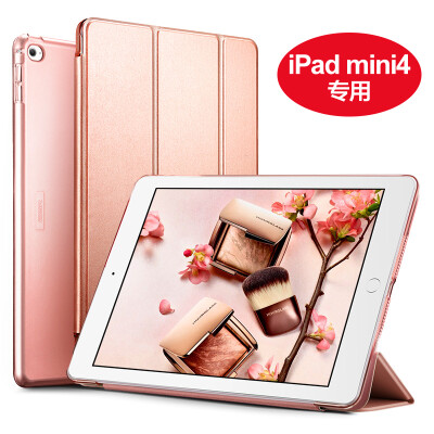 

Billion color (ESR) Apple iPad mini4 protective sleeve / shell three fold stand / thin drop shatter-resistant sleeping holster Yue color series rose gold